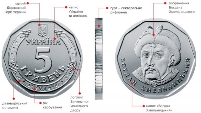 Нацбанк з 20 грудня вводить в обіг монету номіналом 5 гривень