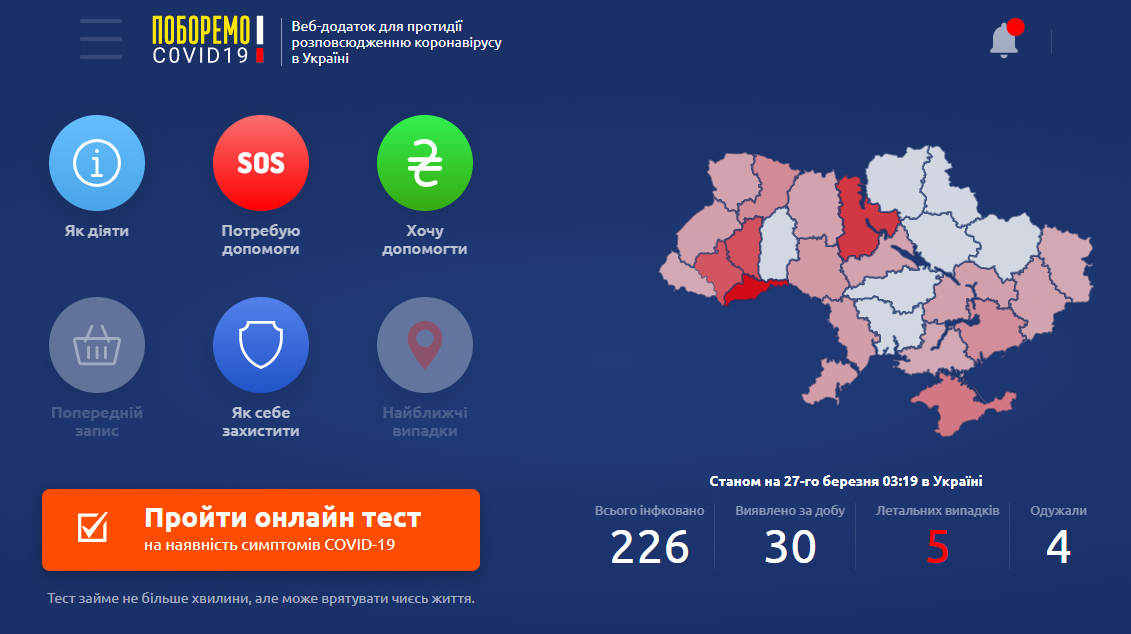 Веб-додаток POBOREMO COVID-19 від UIF вже доступний